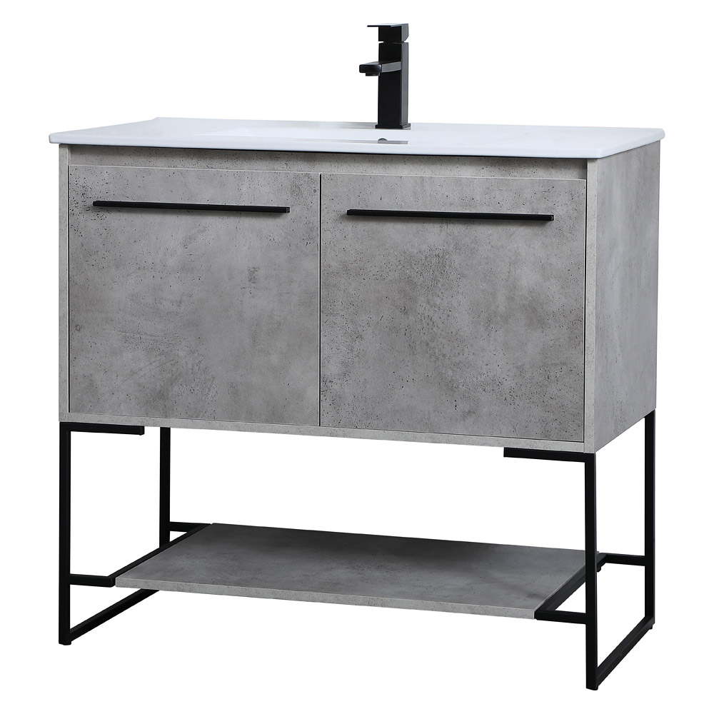 Elegant Bathroom Vanity - Concrete Gray, L 36" (VF42036CG)