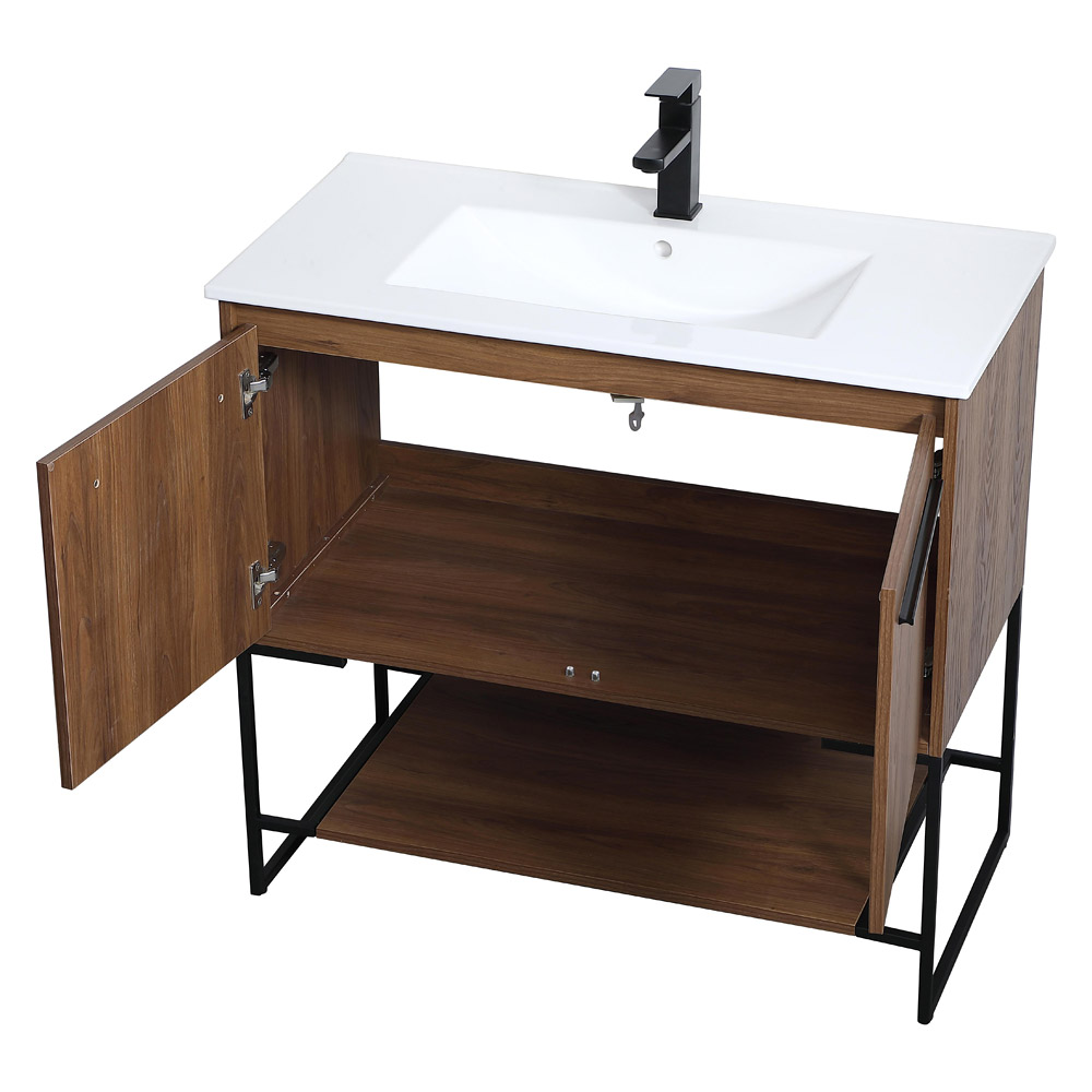 Elegant Bathroom Vanity - Walnut Brown, L 36" (VF42036WB)