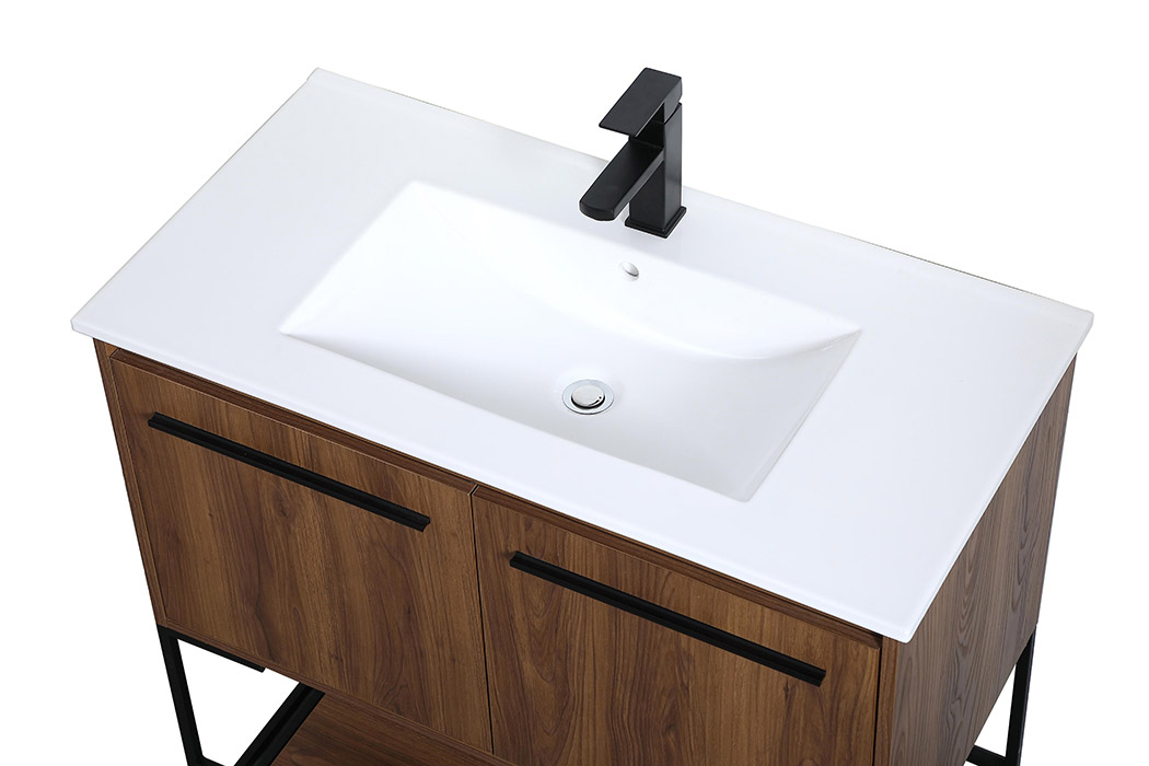 Elegant Bathroom Vanity - Walnut Brown, L 36" (VF42036WB)