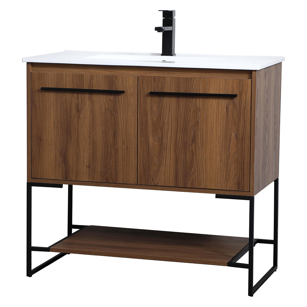 Elegant Bathroom Vanity - Walnut Brown, L 36" (VF42036WB)