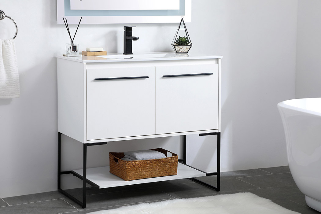 Elegant Bathroom Vanity - White, L 36" (VF42036WH)