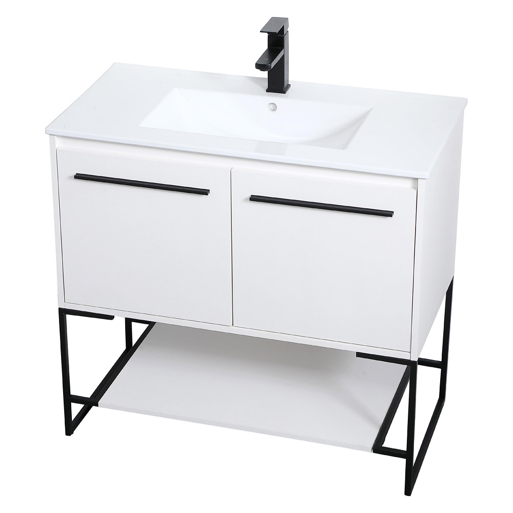 Elegant Bathroom Vanity - White, L 36" (VF42036WH)