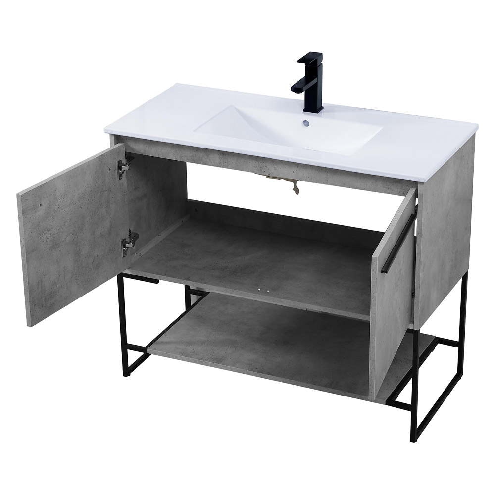 Elegant Bathroom Vanity - Concrete Gray, L 40" (VF42040CG)