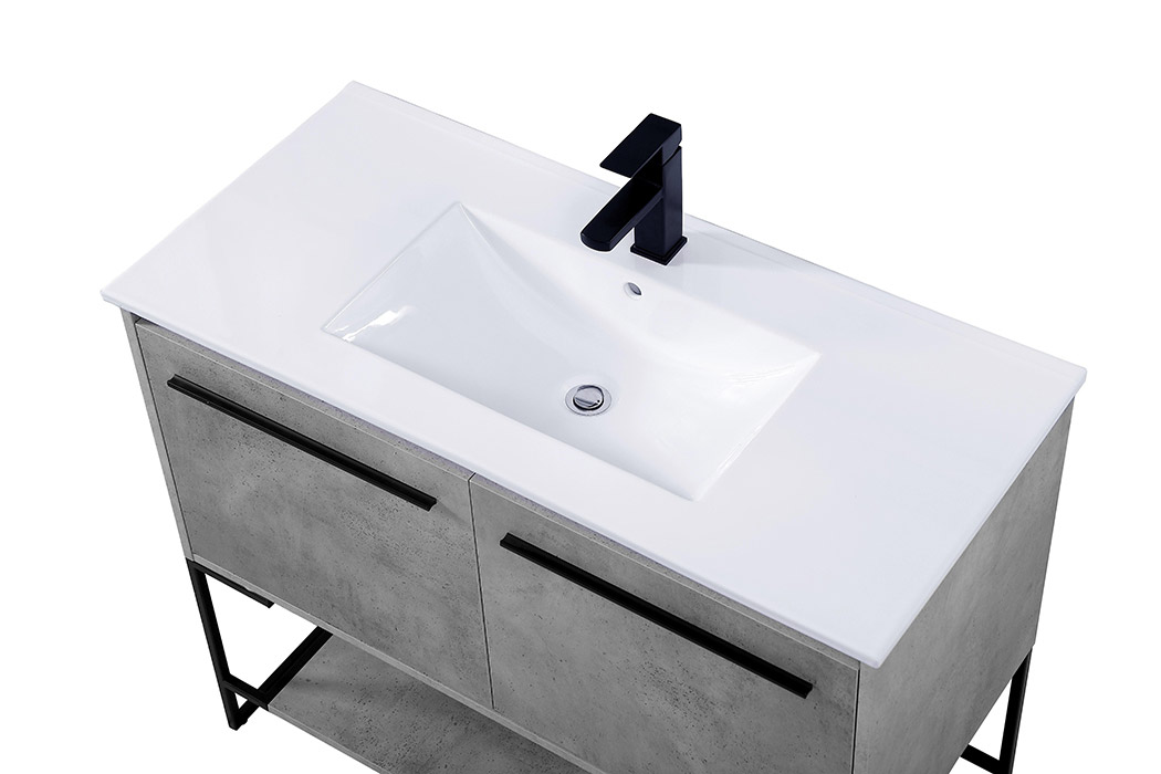 Elegant Bathroom Vanity - Concrete Gray, L 40" (VF42040CG)