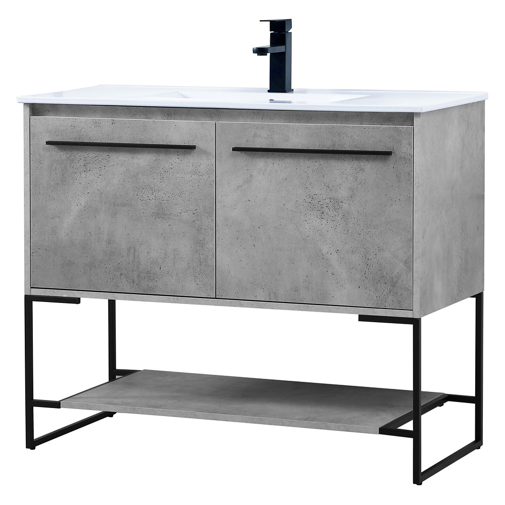 Elegant Bathroom Vanity - Concrete Gray, L 40" (VF42040CG)