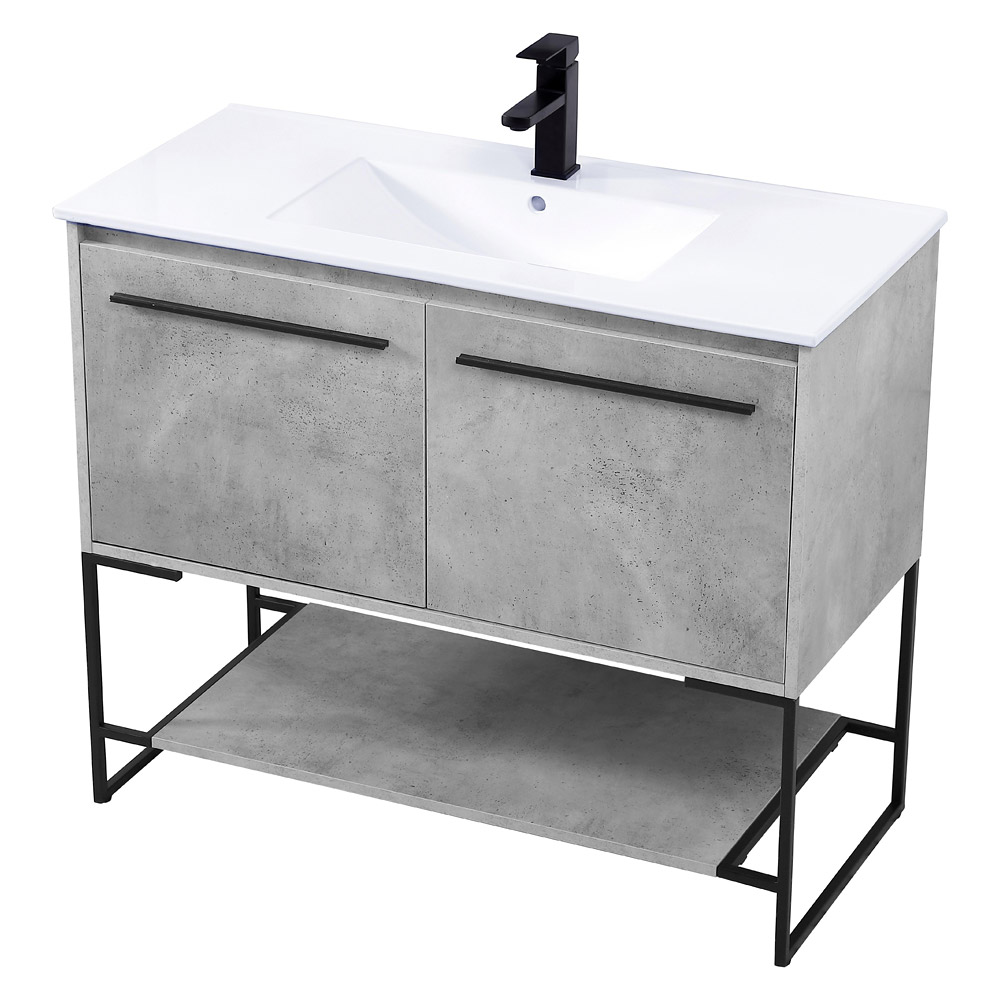 Elegant Bathroom Vanity - Concrete Gray, L 40" (VF42040CG)