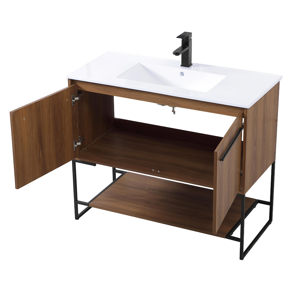 Elegant Bathroom Vanity - Walnut Brown, L 40" (VF42040WB)