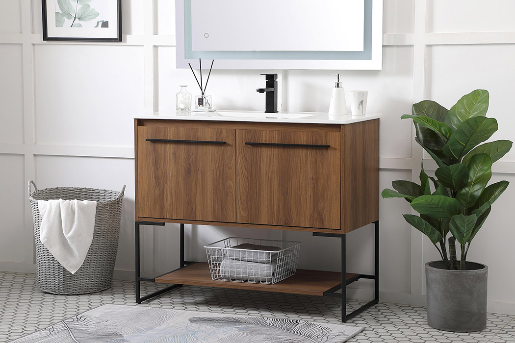 Elegant Bathroom Vanity - Walnut Brown, L 40" (VF42040WB)