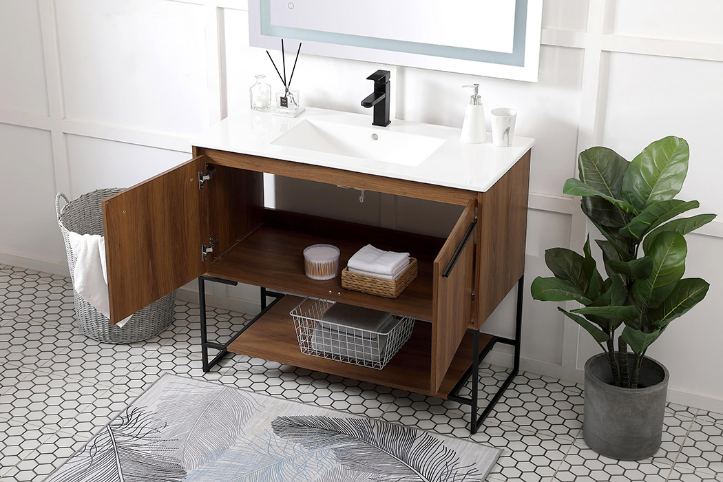 Elegant Bathroom Vanity - Walnut Brown, L 40" (VF42040WB)