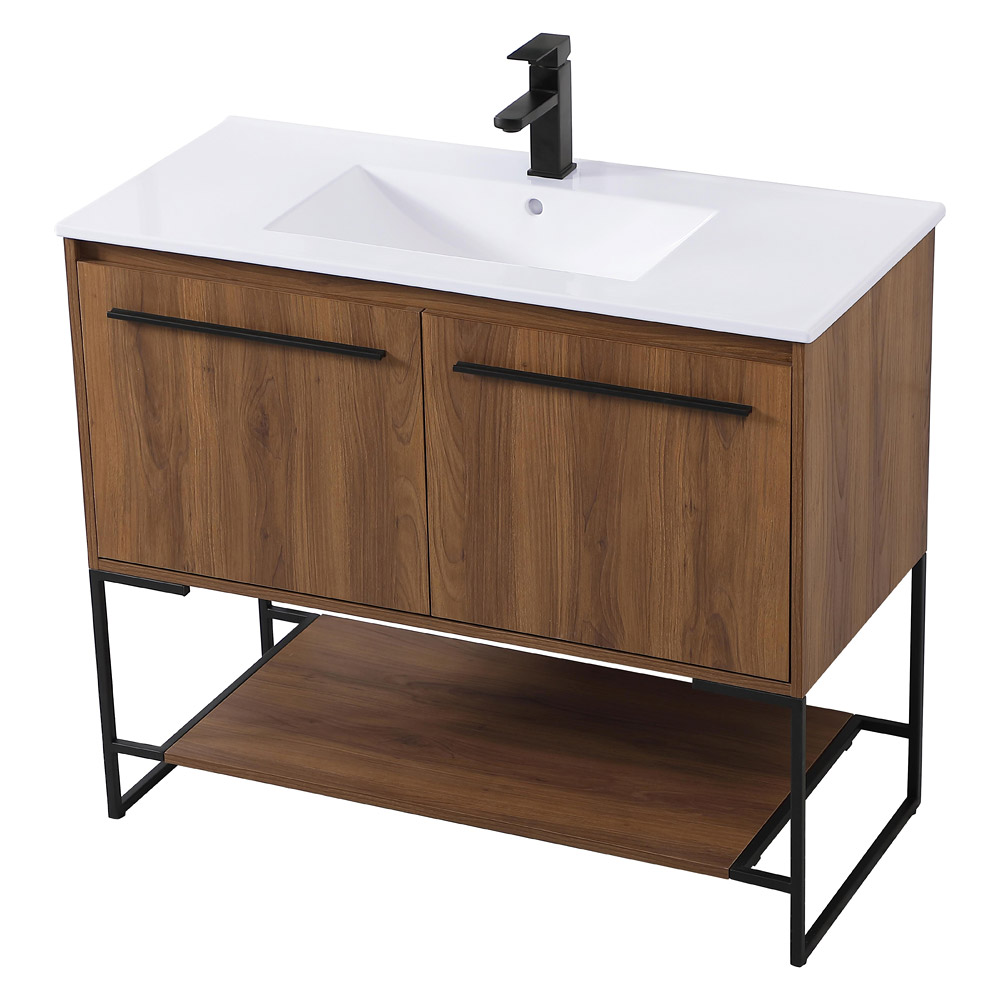 Elegant Bathroom Vanity - Walnut Brown, L 40" (VF42040WB)