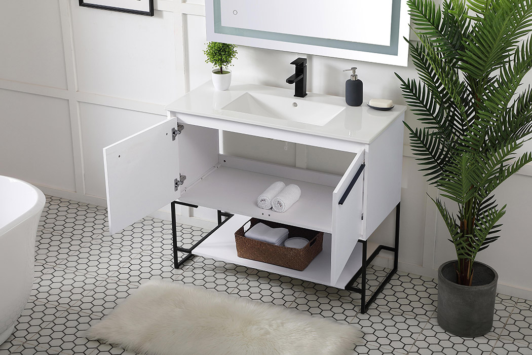 Elegant Bathroom Vanity - White, L 40" (VF42040WH)