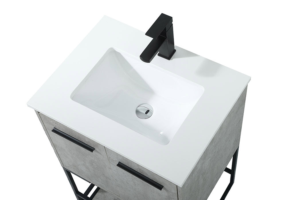 Elegant Bathroom Vanity - Concrete Gray (VF42524MCG)