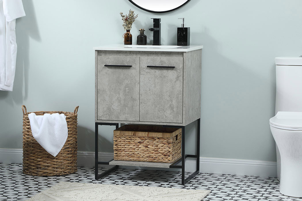 Elegant Bathroom Vanity - Concrete Gray (VF42524MCG)