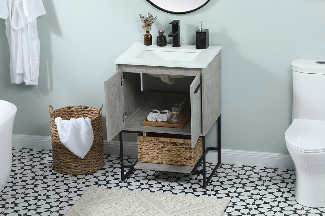 Elegant Bathroom Vanity - Concrete Gray (VF42524MCG)