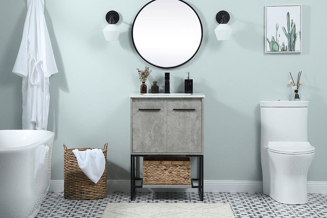 Elegant Bathroom Vanity - Concrete Gray (VF42524MCG)