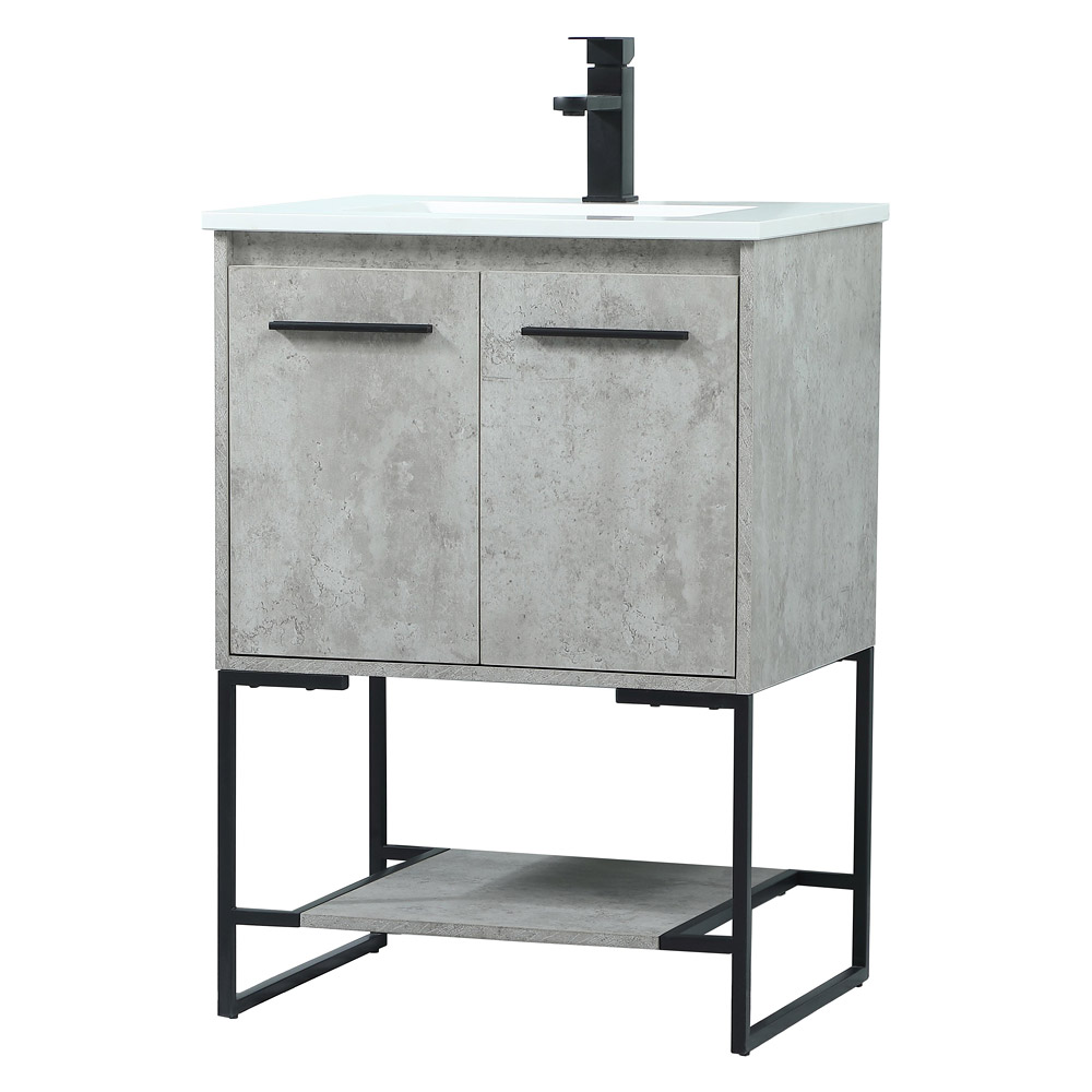 Elegant Bathroom Vanity - Concrete Gray (VF42524MCG)