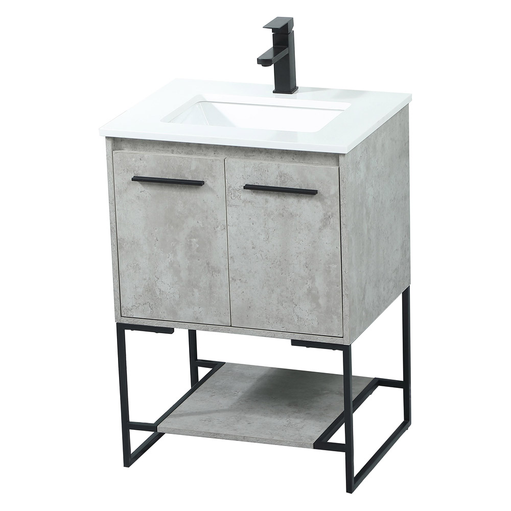 Elegant Bathroom Vanity - Concrete Gray (VF42524MCG)