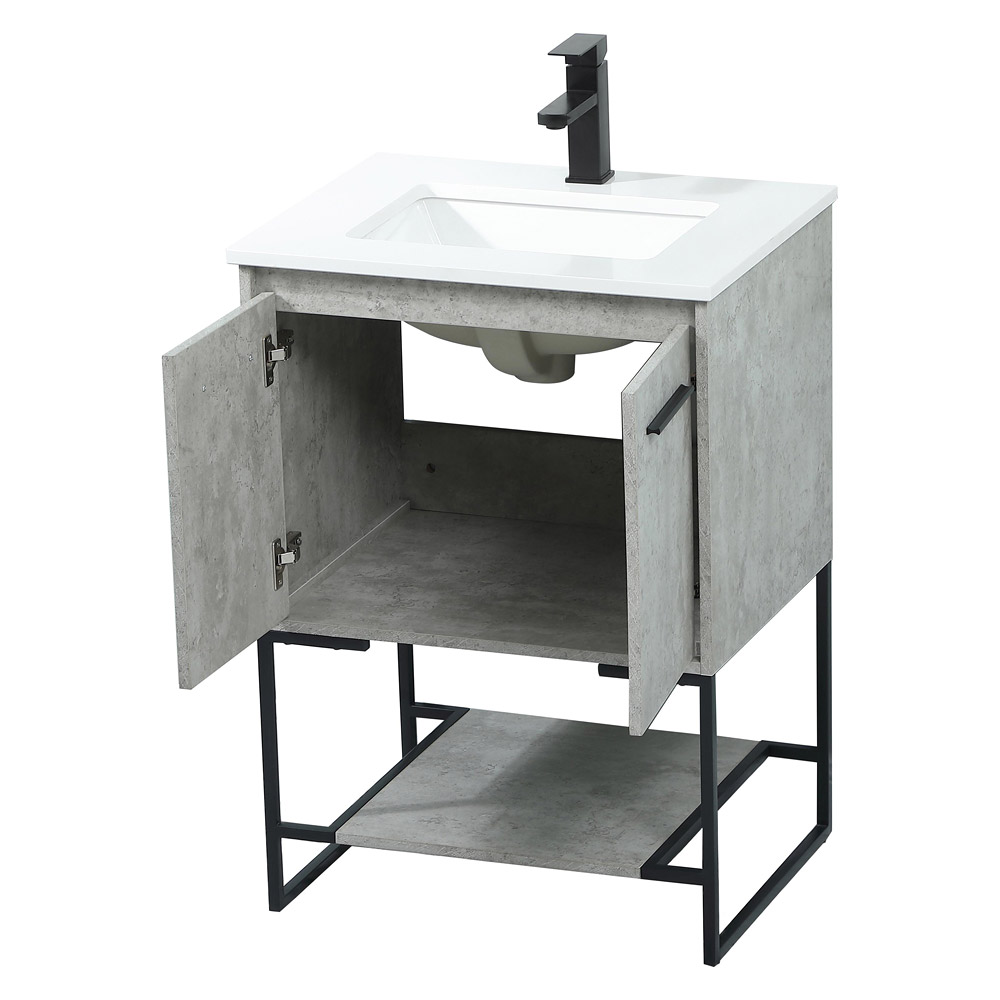 Elegant Bathroom Vanity - Concrete Gray (VF42524MCG)