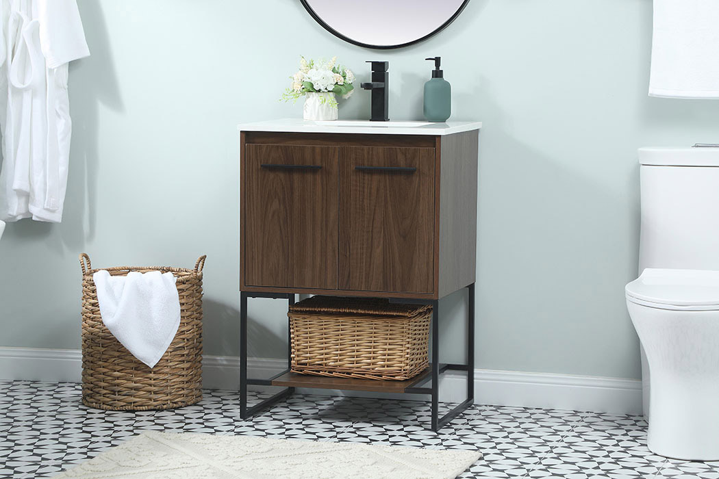 Elegant Bathroom Vanity - Walnut (VF42524MWT)