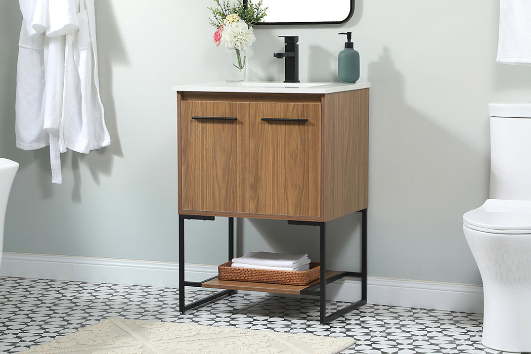 Elegant Bathroom Vanity - Walnut Brown (VF42524WB)