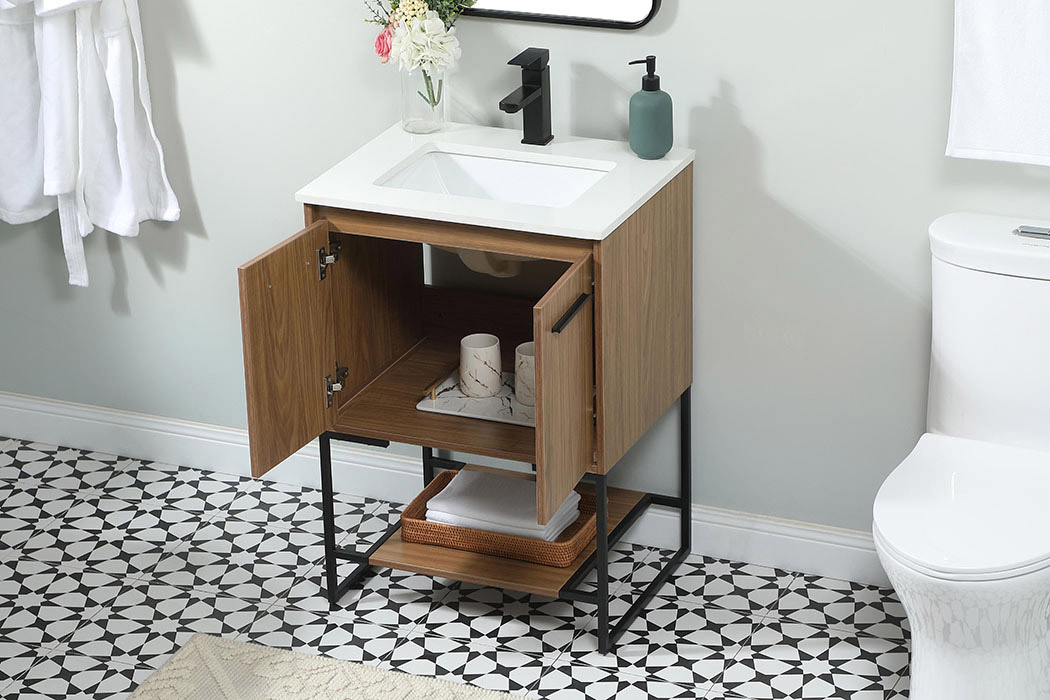 Elegant Bathroom Vanity - Walnut Brown (VF42524WB)