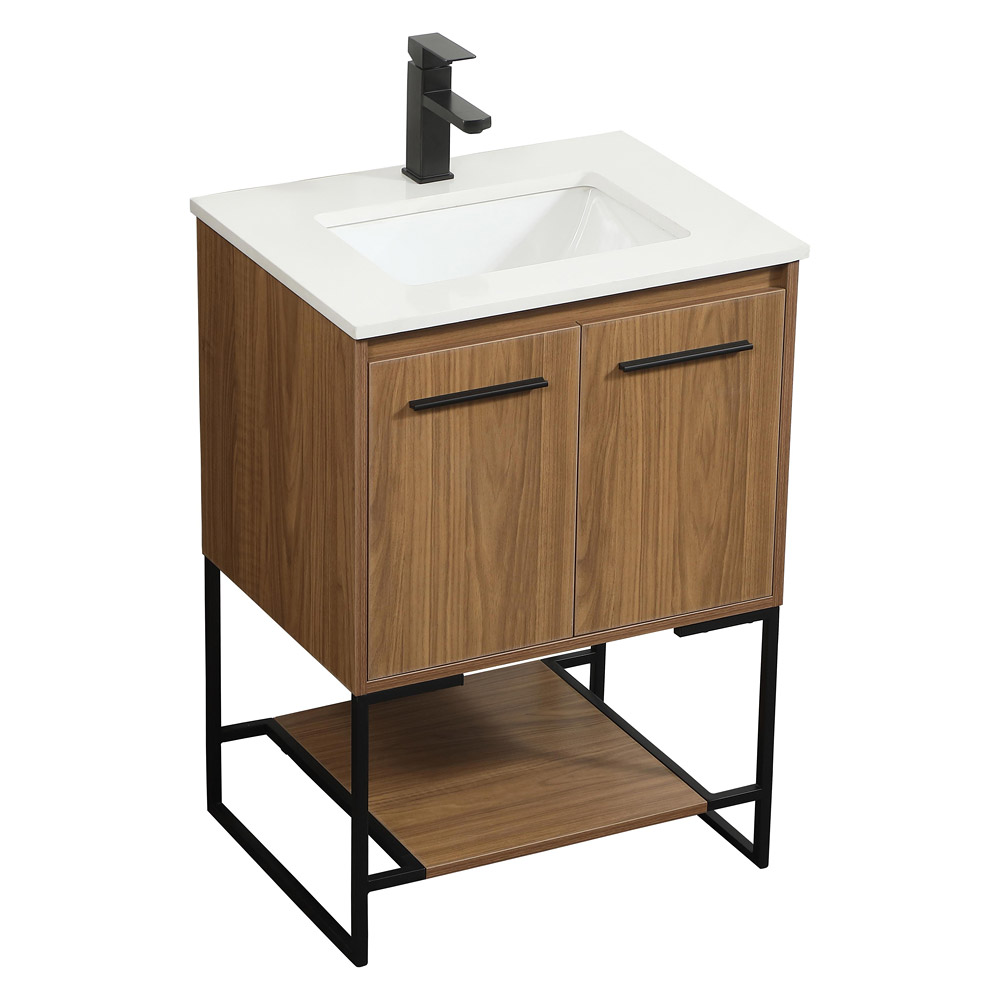 Elegant Bathroom Vanity - Walnut Brown (VF42524WB)