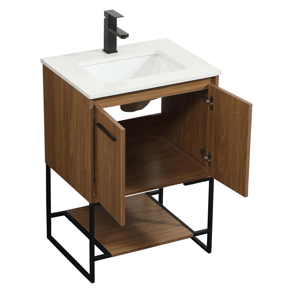 Elegant Bathroom Vanity - Walnut Brown (VF42524WB)