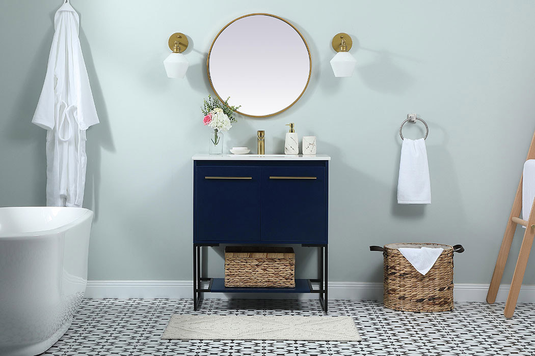 Elegant Bathroom Vanity - Blue (VF42530MBL)