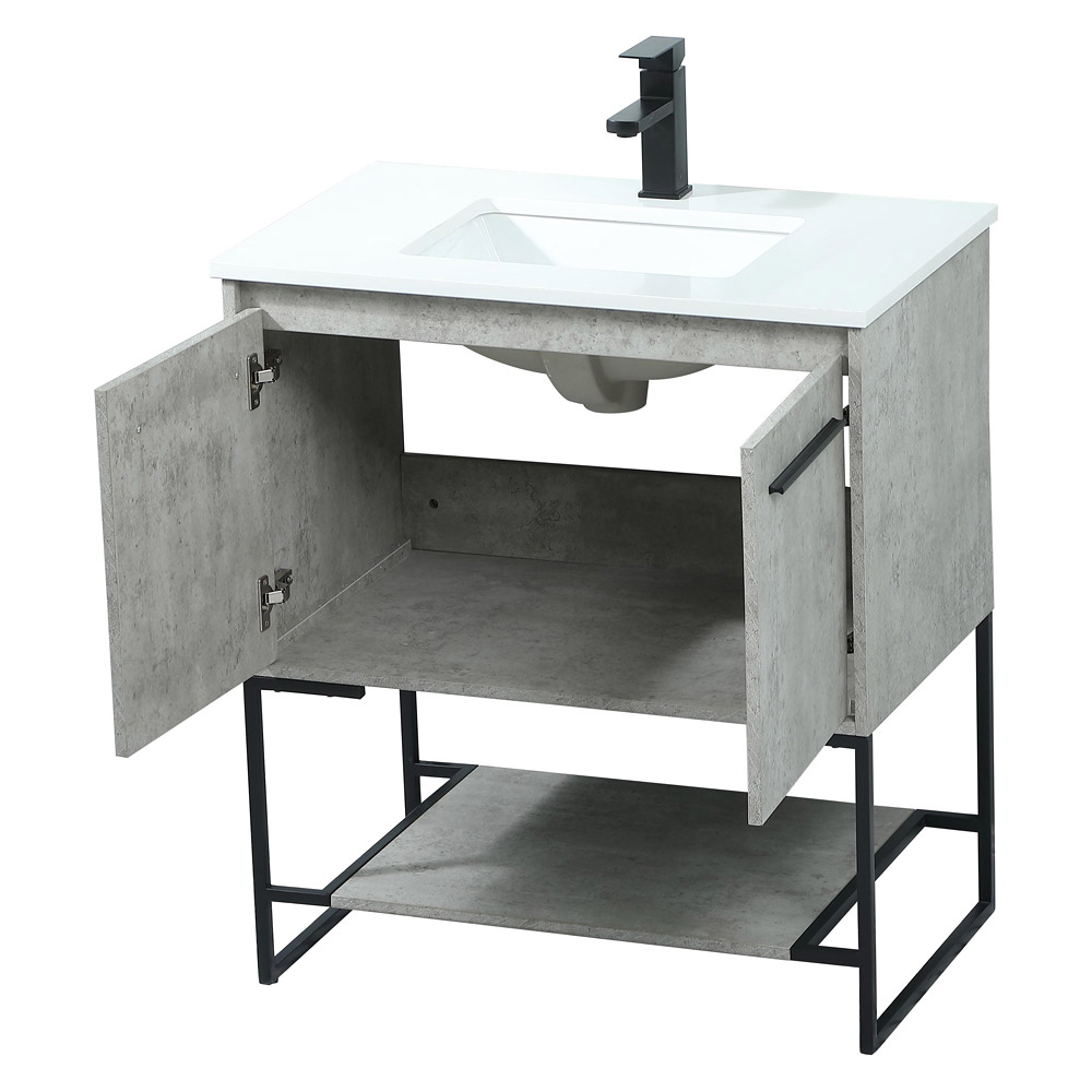 Elegant Bathroom Vanity - Concrete Gray (VF42530MCG)