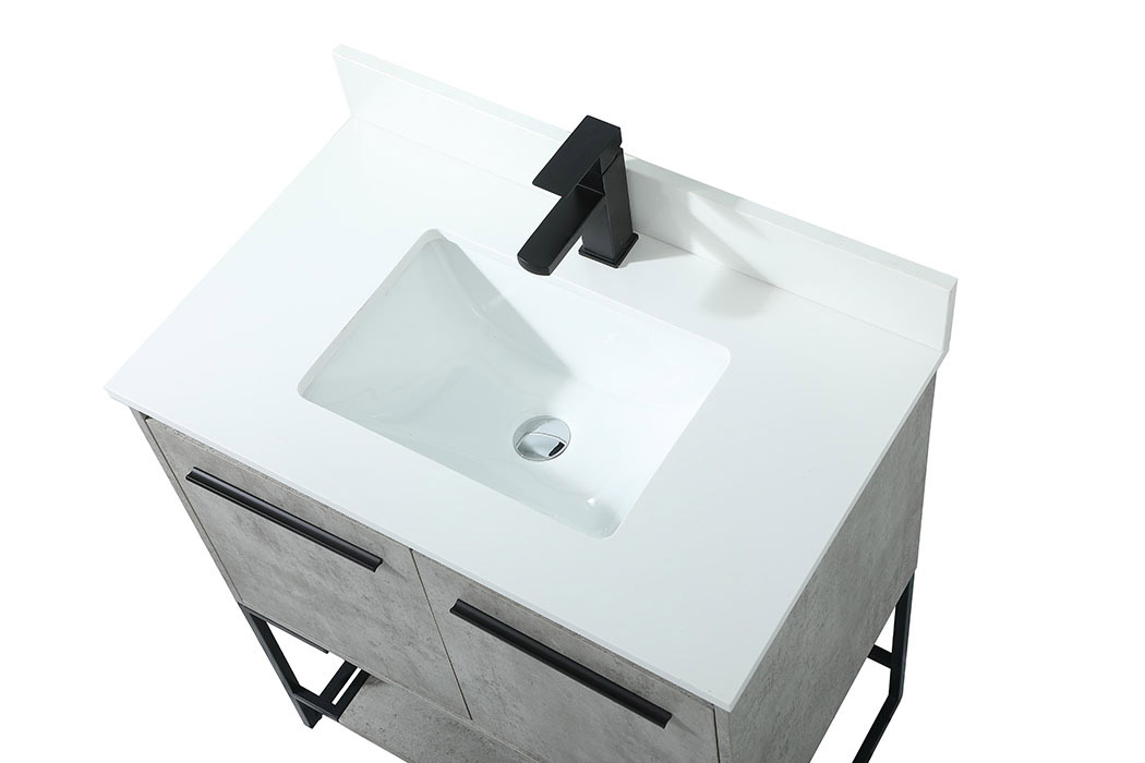 Elegant Bathroom Vanity - Concrete Gray (VF42530MCG-BS)