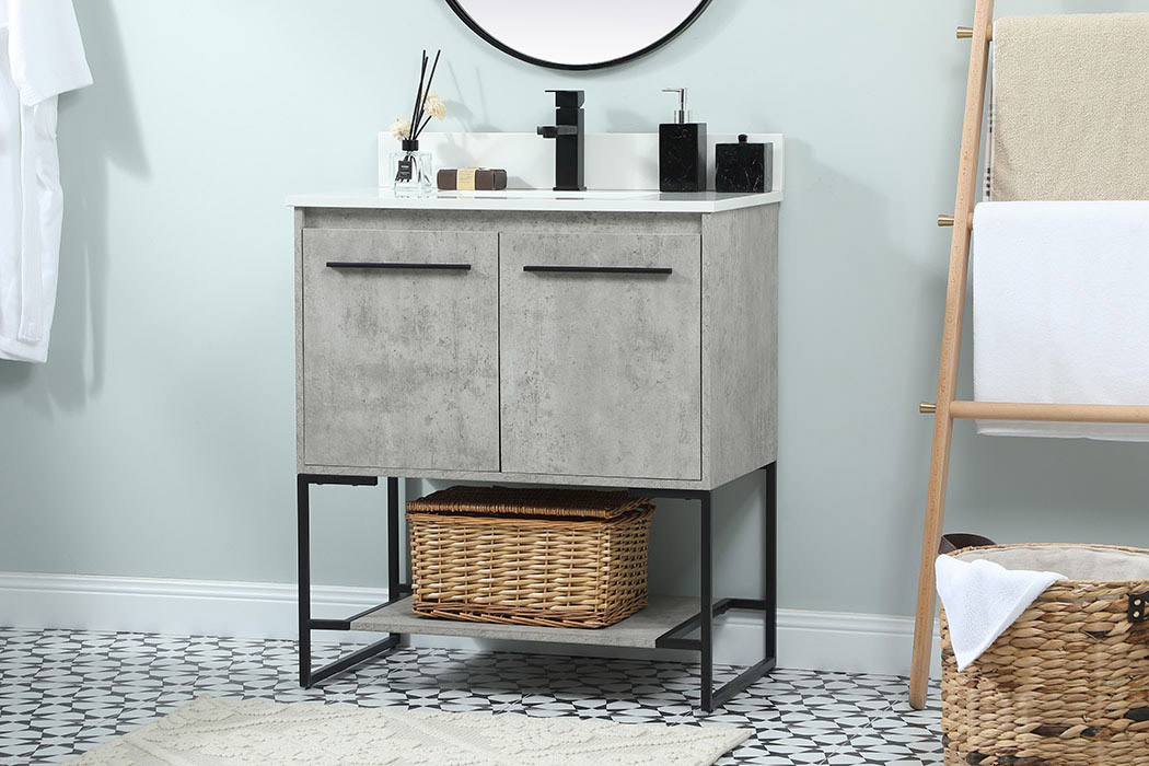 Elegant Bathroom Vanity - Concrete Gray (VF42530MCG-BS)