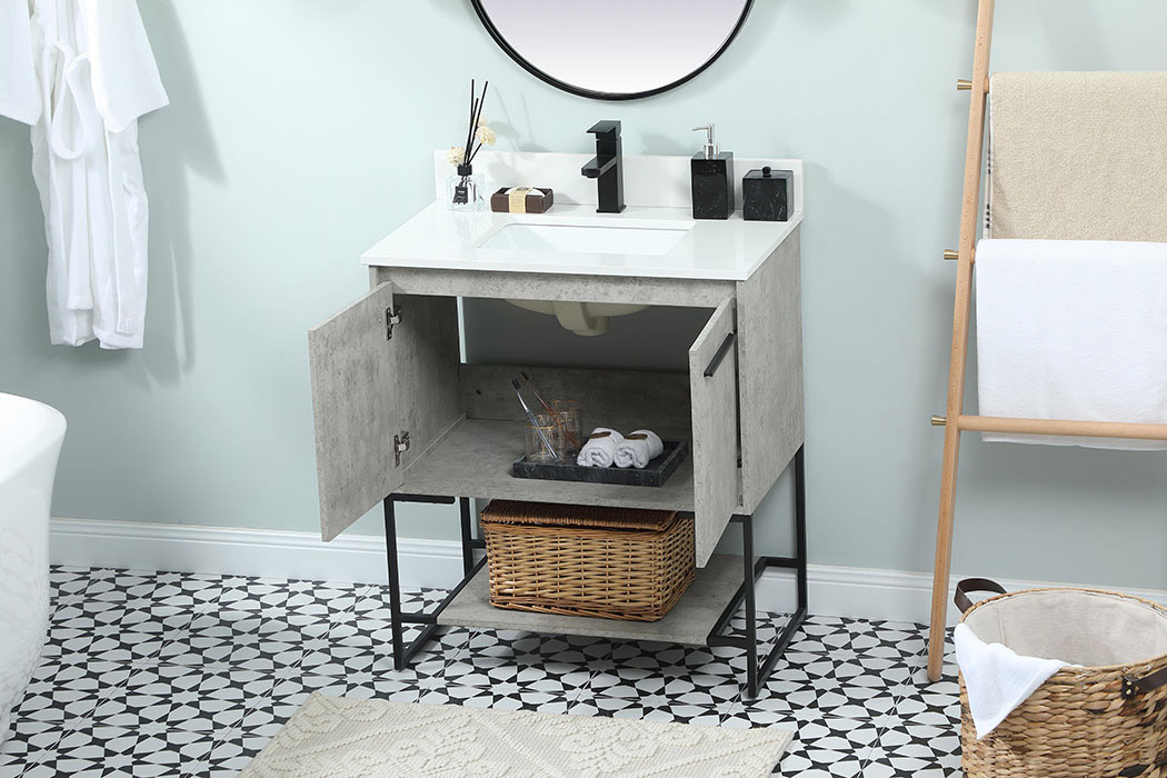 Elegant Bathroom Vanity - Concrete Gray (VF42530MCG-BS)