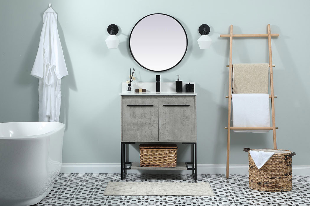 Elegant Bathroom Vanity - Concrete Gray (VF42530MCG-BS)