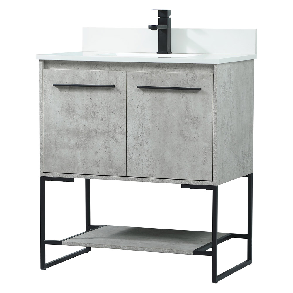 Elegant Bathroom Vanity - Concrete Gray (VF42530MCG-BS)