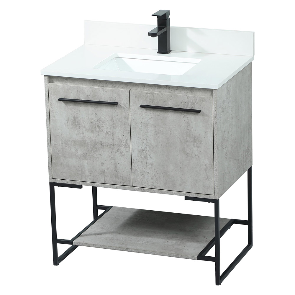 Elegant Bathroom Vanity - Concrete Gray (VF42530MCG-BS)