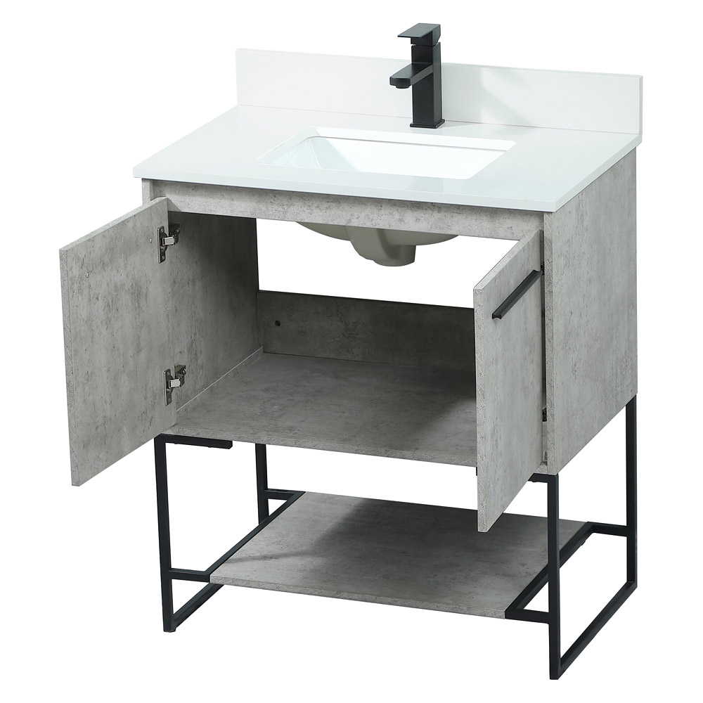 Elegant Bathroom Vanity - Concrete Gray (VF42530MCG-BS)