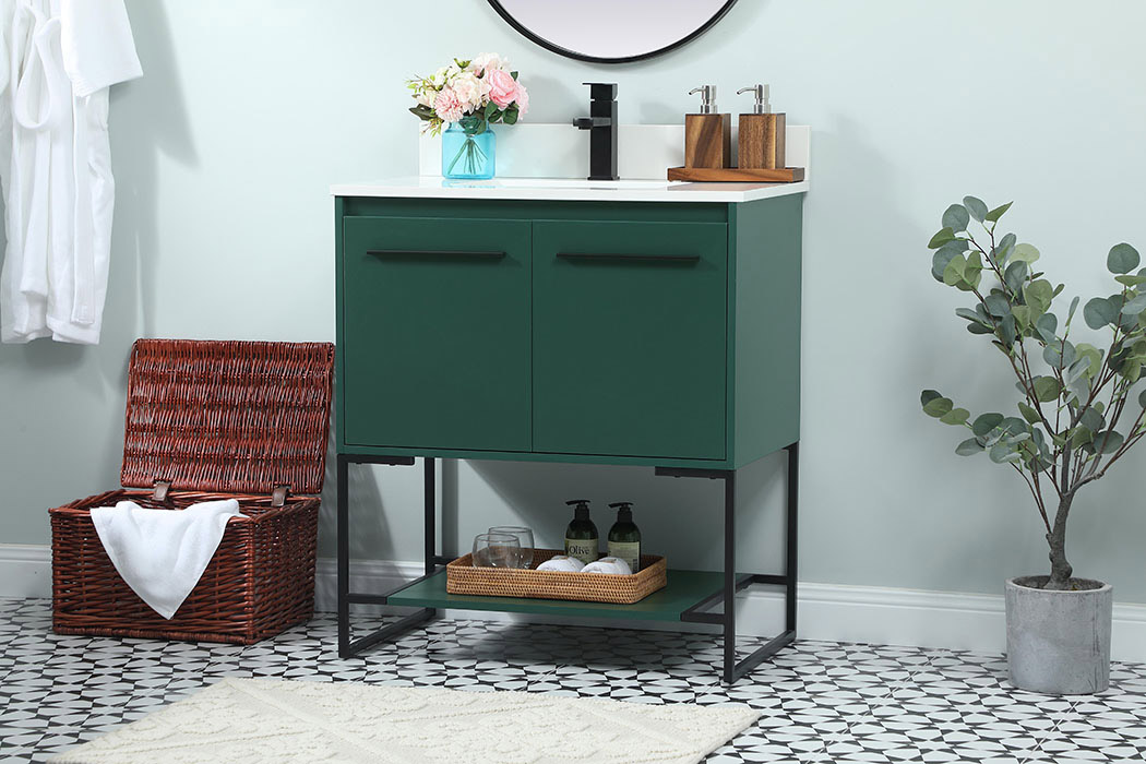 Elegant Bathroom Vanity - Green (VF42530MGN-BS)