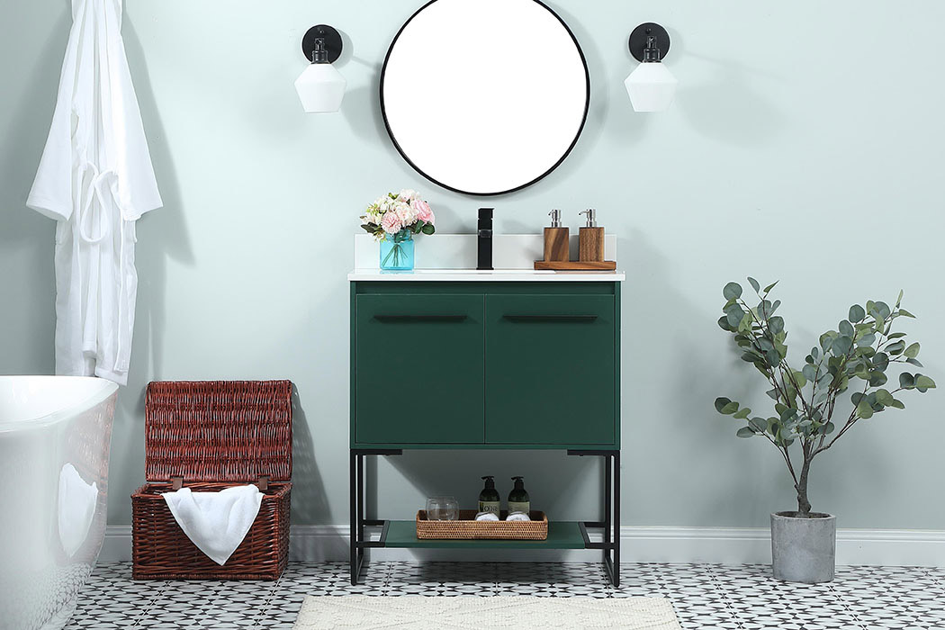 Elegant Bathroom Vanity - Green (VF42530MGN-BS)