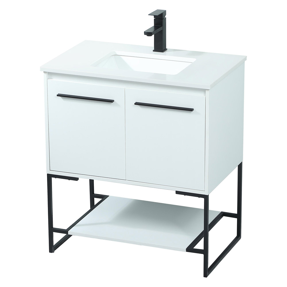 Elegant Bathroom Vanity - White (VF42530MWH)