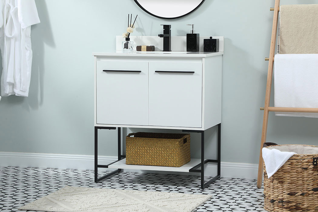 Elegant Bathroom Vanity - White (VF42530MWH-BS)