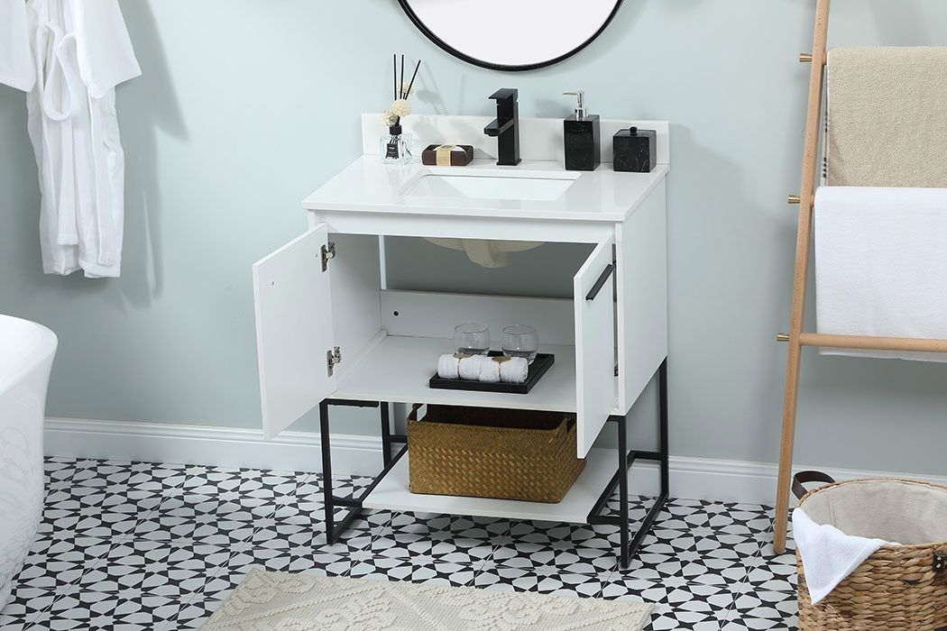 Elegant Bathroom Vanity - White (VF42530MWH-BS)