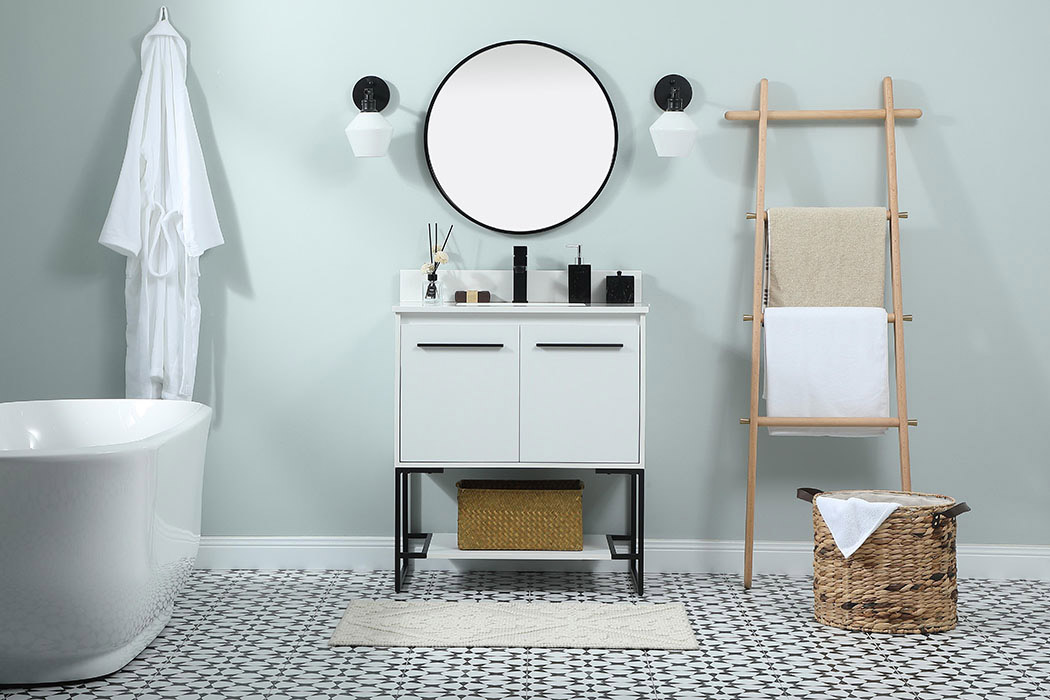 Elegant Bathroom Vanity - White (VF42530MWH-BS)