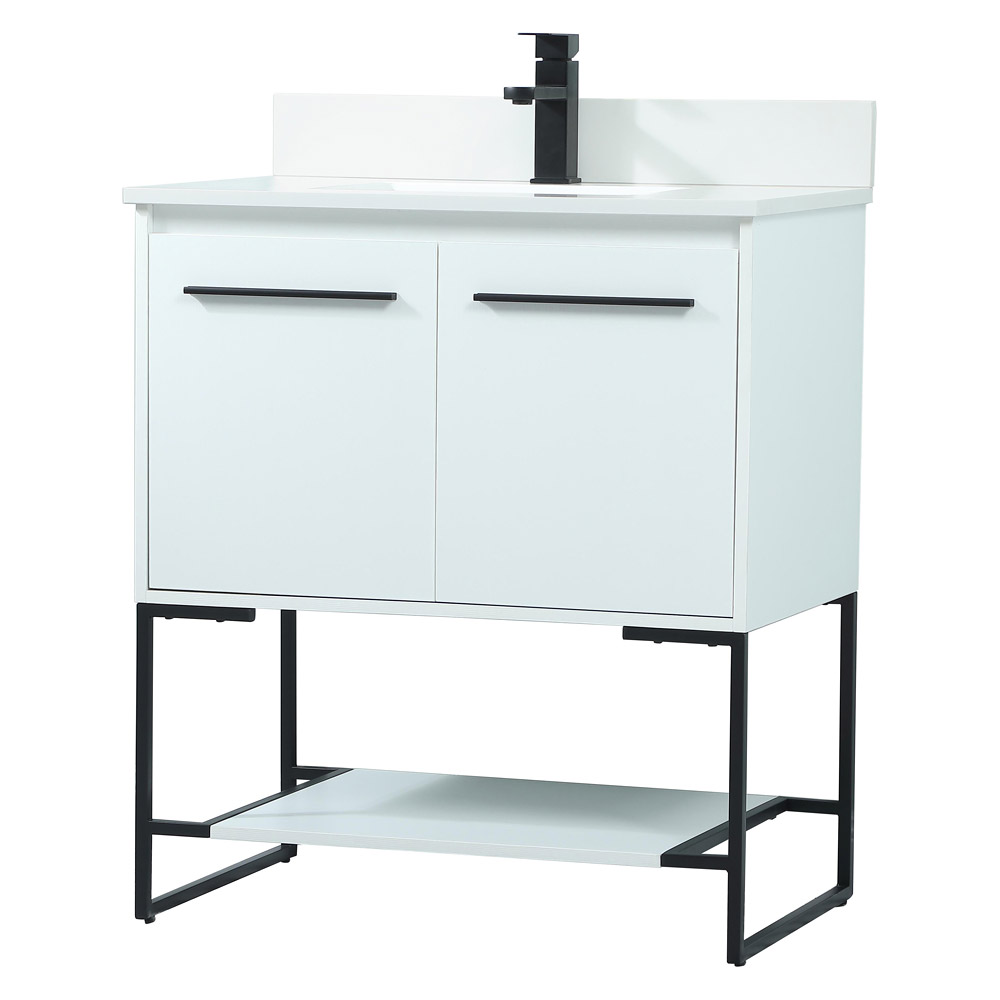 Elegant Bathroom Vanity - White (VF42530MWH-BS)