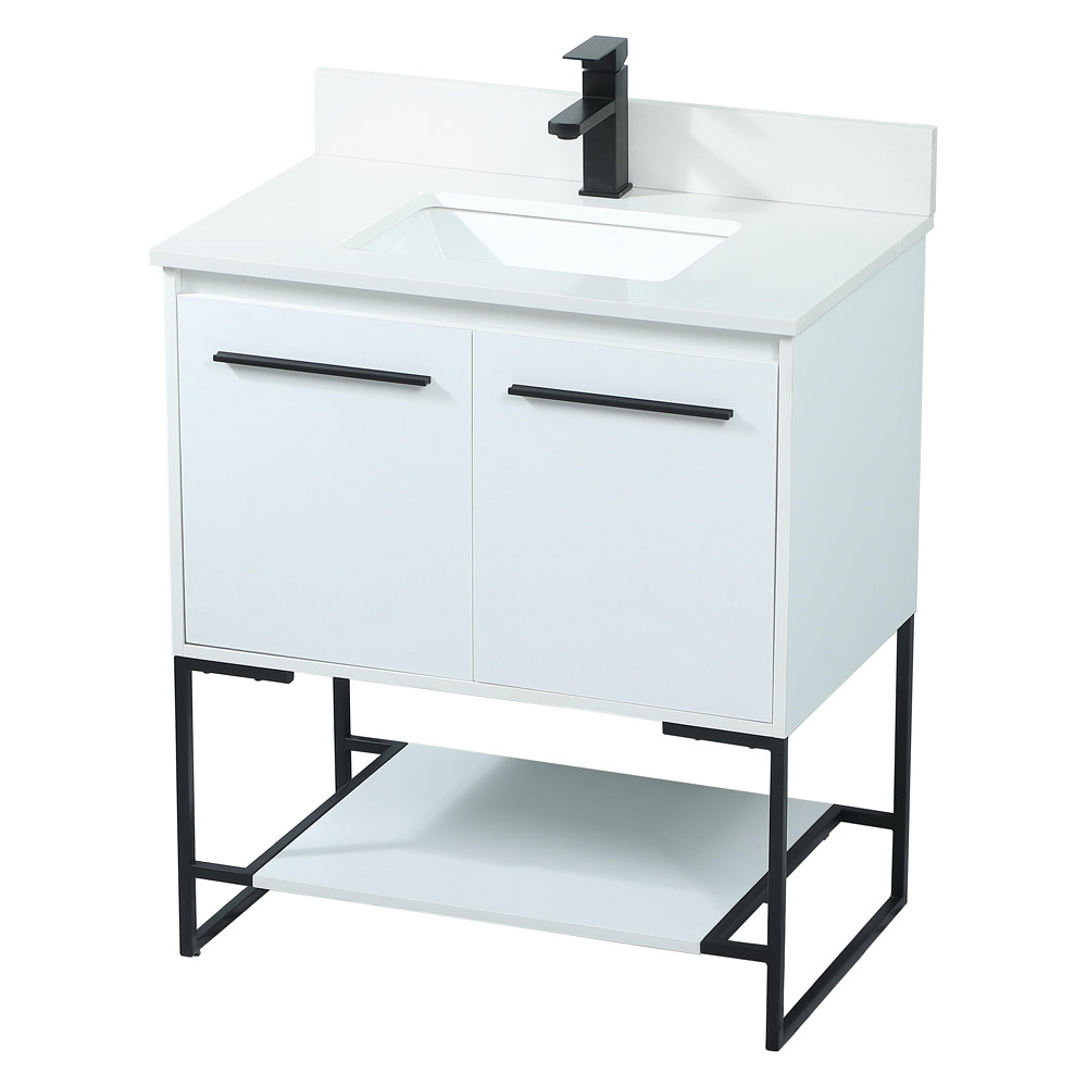 Elegant Bathroom Vanity - White (VF42530MWH-BS)