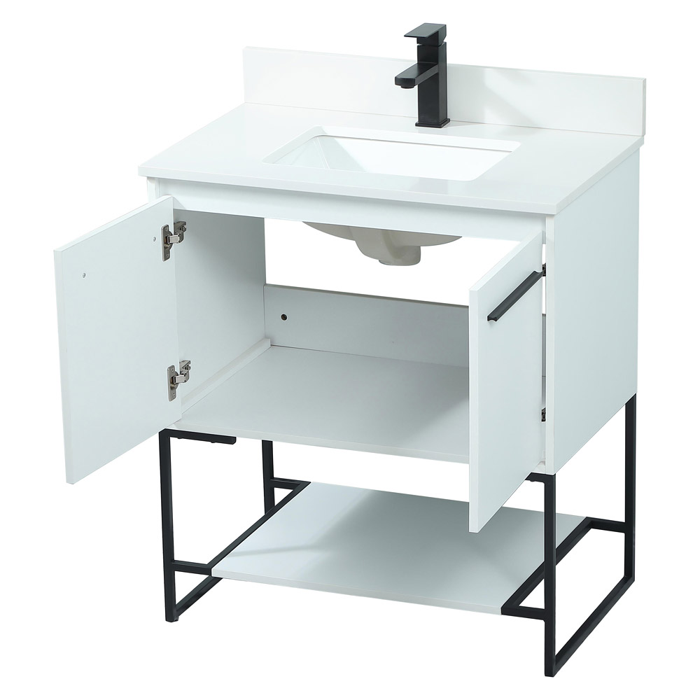 Elegant Bathroom Vanity - White (VF42530MWH-BS)