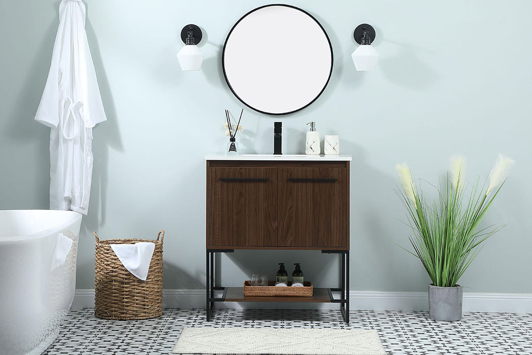 Elegant Bathroom Vanity - Walnut (VF42530MWT)