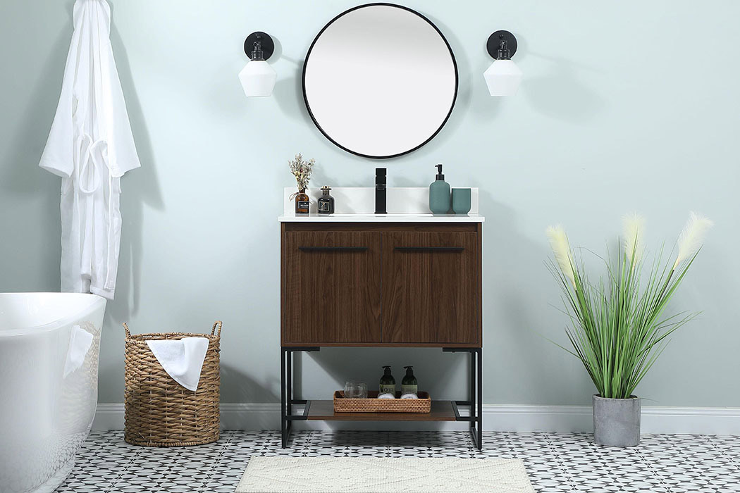 Elegant Bathroom Vanity - Walnut (VF42530MWT-BS)