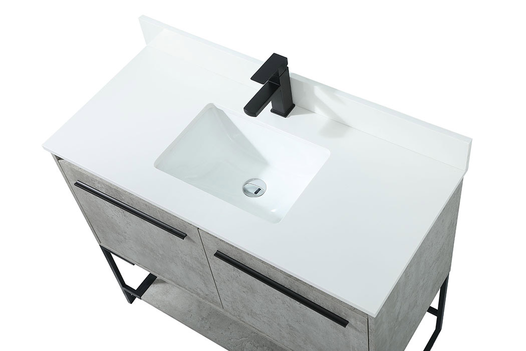 Elegant Bathroom Vanity - Concrete Gray (VF42540MCG-BS)