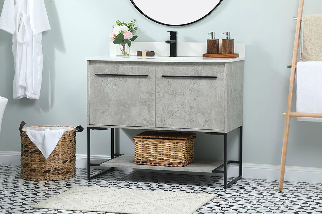 Elegant Bathroom Vanity - Concrete Gray (VF42540MCG-BS)