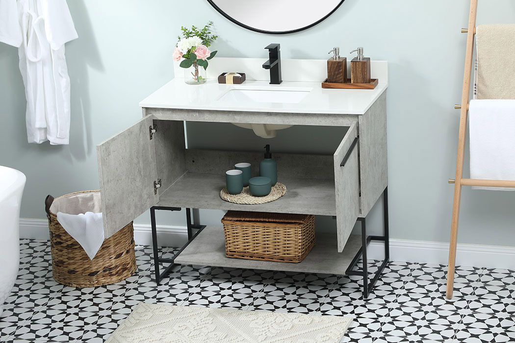 Elegant Bathroom Vanity - Concrete Gray (VF42540MCG-BS)